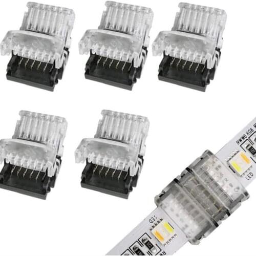 Transparent Solderless 5PIN 6pin Connector for RGBW And RGB CCT led strip