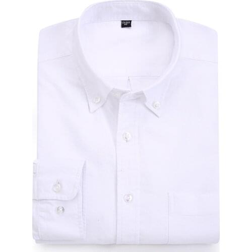 Soft Pure Washed Cotton Leisure Solid Shirts for men Slim Fit Full Sleeve Casual Quality Pocket male Shirts