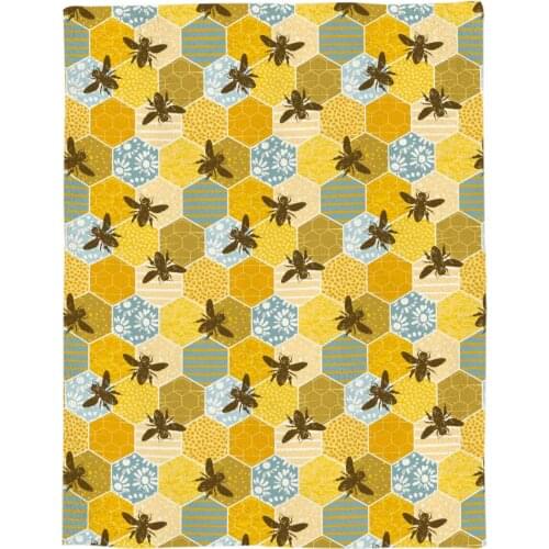 Honeycomb Flower Customize Blanket Soft Throw Blanket Machine Washable Blankets For Beds