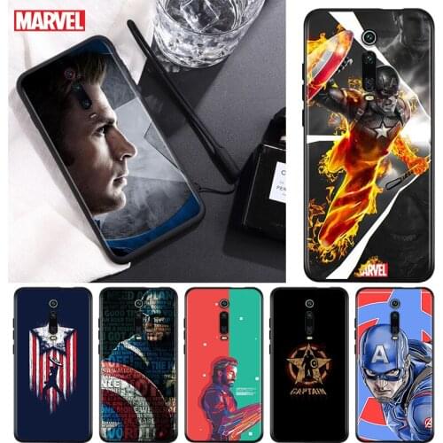 Marvel Captain America Superhero For Xiaomi Redmi 9T 9I 9AT 9A 9C 9 8A 8 7A 7 6A 6 5A 5 4X PRO Prime Plus Black Soft Phone Case