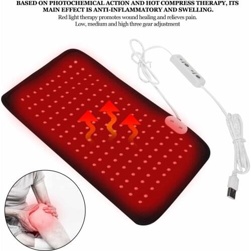 Knee Red Light Therapy Device Pain Relieve Near Infrared Heating Pad For Arthritis Legs Care Warmer Protection Health Massager