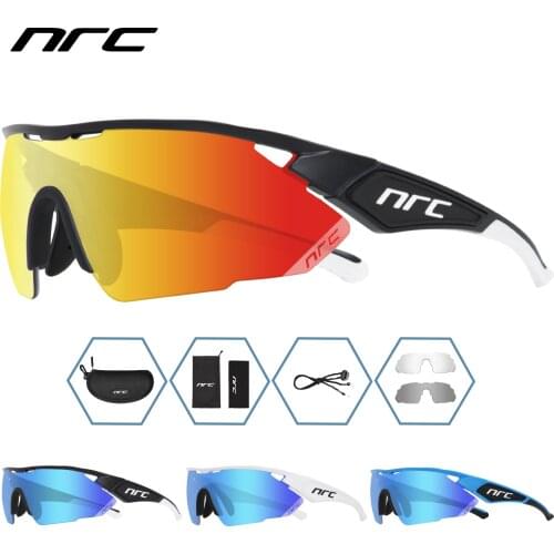 NRC Cycling Glasses 3Lens Mtb Road Bike Glasses UV400 Cycling Sunglasses TR90 Outdoor Sports Sunglasses Red Gafas Ciclismo Men