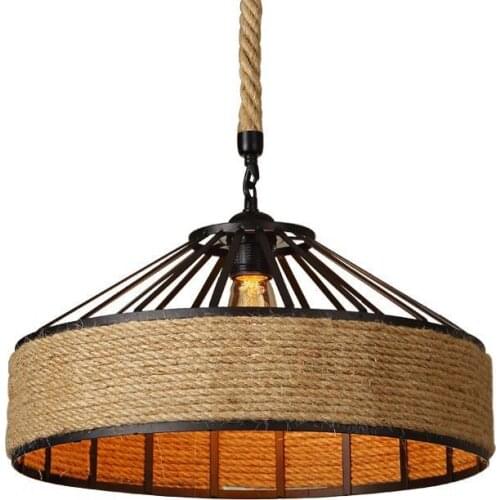 Rope Pendant Lamp Base E27 Dining Room Lamp Canteen Lamp Restaurant Lamp Coffe Shop Canteen Lamp Metal Iron