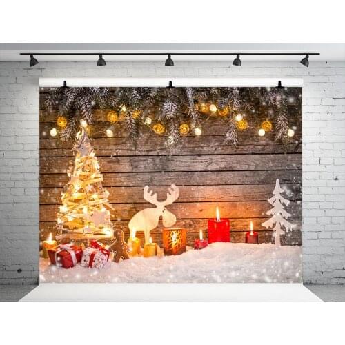VinylBDS Gray Wood Backgrounds For Photo Studio Christmas Gingerbread Snowman Scenic Photography Backdrops Children Background