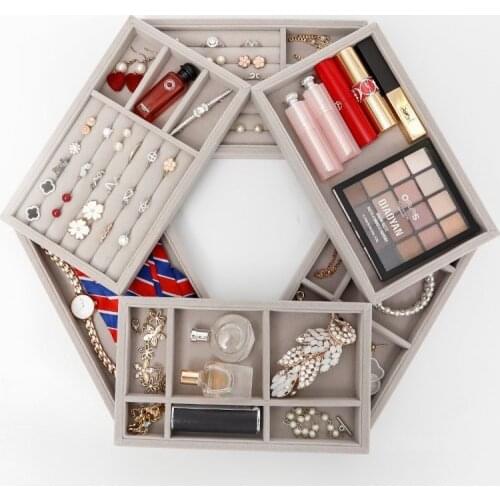 High Quality Velvet Jewelry Storage Tray Display Ring Earring Box Holder Bracelet Necklace Pendants Tray Jewelry Organizer