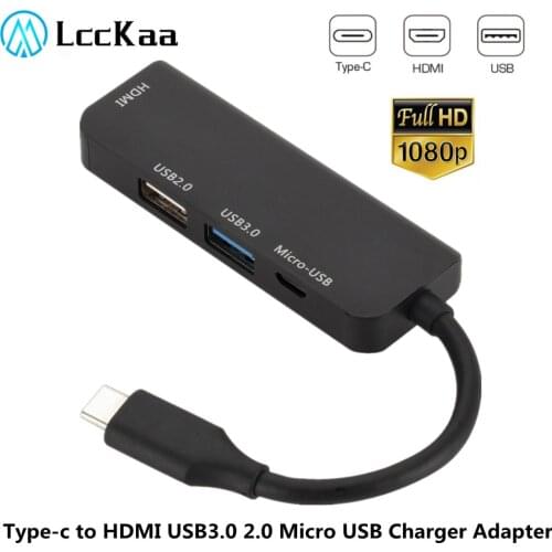 Type-C to HDMI USB 3.0/2.0 Micro Usb Charger Adapter 4 in 1 usb c hub multiport adapter for MacBook pro Samsung Galaxy S10 s9