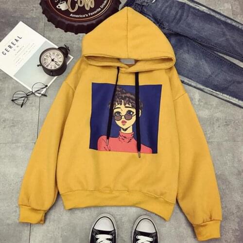 2018 New Character Cartoon Harajuku Punk Autumn Winter Women Hooded Sweatshirt Long Sleeve Casual Loose Fleece Hoodies