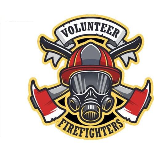 1 piece Reflective Car Sticker Volunteer Firefighter Funny Cover Scratch Creative Waterproof Accessories PVC Decal,13cm*13cm