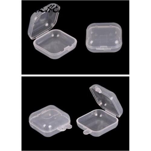 10Pcs Clear Plastic Small Box Portable Earplugs Safety Container Popular Mini Clear Hook Jewelry Box