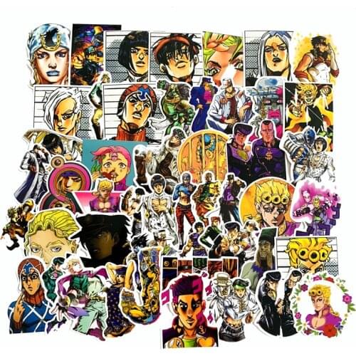 50pcs JoJos Bizzare Adventure Pvc Waterproof Sticker For Luggage Wall Car Laptop Bicycle Motorcycle Notebook Toys Stickers