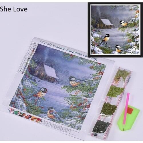 Chzimade 5D Diy Embroidery Cute Bird Animal Diamond Painting Stitch Full Rhinestone Drill Needlework Home Decoration Gifts