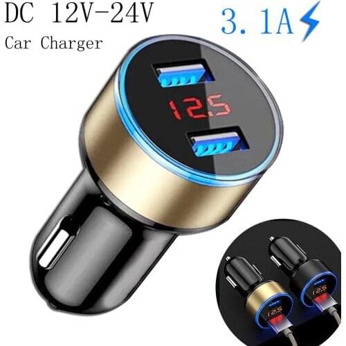 USB Car Charger Fast Charging Dual USB Adapter 3.1A Cigarette Lighter Socket for iphone samsung Mobile Phones car accessories