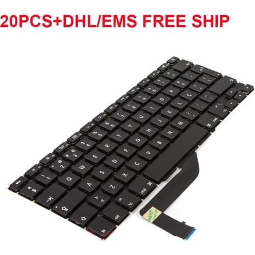 Free DHL/EMS 20pcs Brazil Brazilian Keyboard For Macbook 15-inch a1398 Portuguese PT Keyboard Fits Year 2013 2014 2015