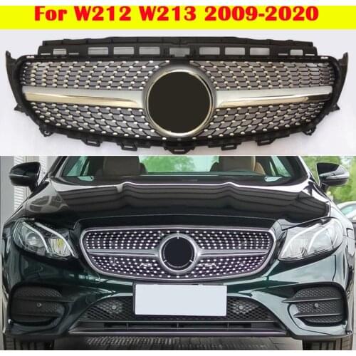 Diamond GT style front Center Grill vertical bar bumper For Mercedes-Benz E-Class W212 W213 Car styling Middle grille