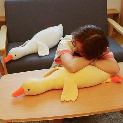 High Quality 70/100cm PaPa Throw Pillow Newborn Baby Duck 2 Color Super Soft Anime Big White Goose Cushion Sofa Home Decoration