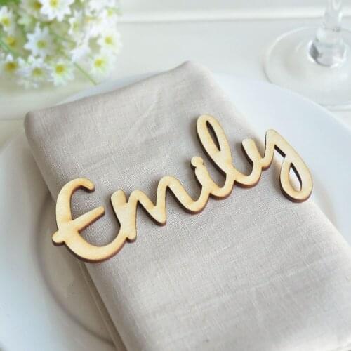 Personalized Wooden laser cut names,Custom Wedding place cards Name place settings,Rustic wedding names Laser cut wood Name tags