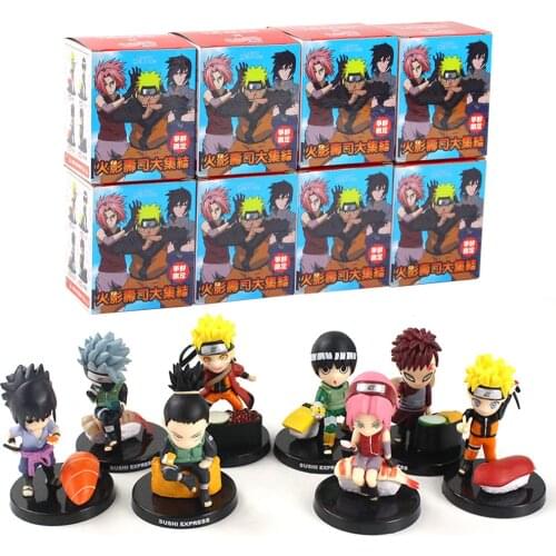 7-8cm 8pcs/Lot Naruto Shippuden Anime Kakashi Sasuke Sakura Gaara Nara Shikamaru PVC Action Figure Mini Model Toy Kids GIft