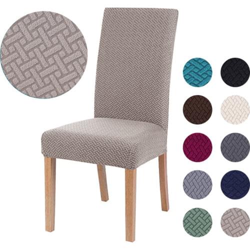 Cheap 1/2/4/6 Pieces Jacquard Dining Room Chair Cover Spandex Elastic Stretch Slipcover for Chairs Kitchen Hotel Banquet