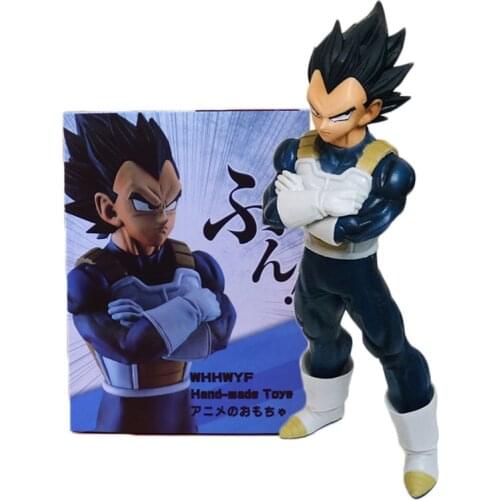 Dragon Ball Vegeta Goku Action Figure Standing Posture Combat Suit Strong Bondage Super Saiyan Anime Doll Model Decoration