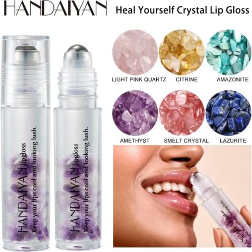 HANDAIYAN Crystal Roll-On Lip Gloss Lip Oil Clear Moisturizing Nutritious Lipstick Care Lip Makeup Lip Gloss