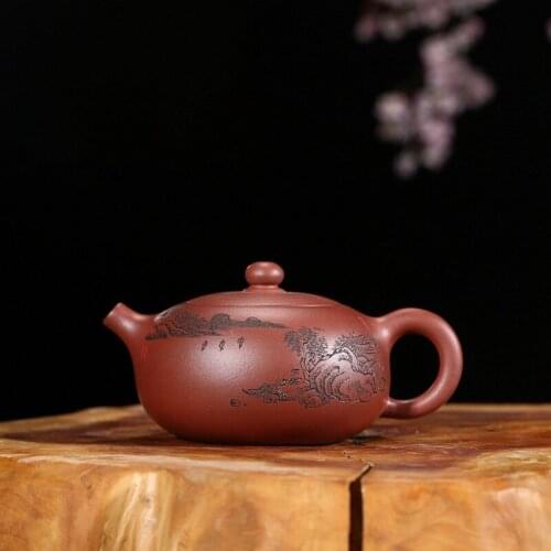 By Zhang Yiquan manual undressed ore red one day dragon garden pot of purple sand teapot tea set on the new product