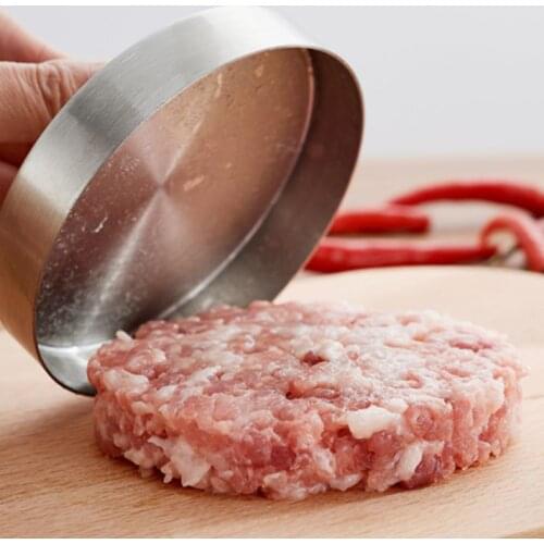 Round Hamburger Press 9.5cm Hamburger Meat Beef Grill Burger Press Patty Maker Mold Cooking Meat Tool