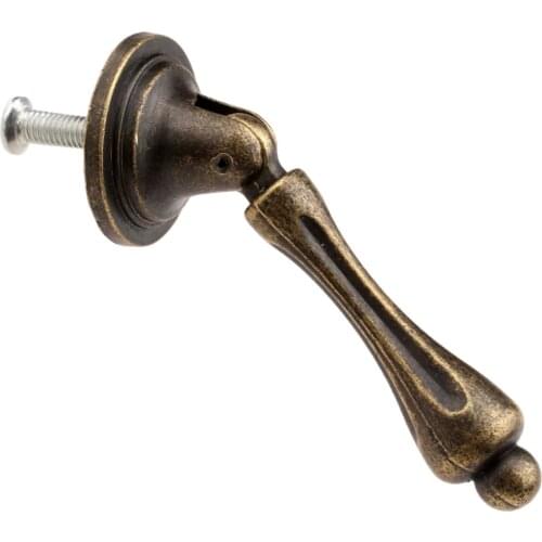 1set Iron Handle Pull Knob Antique Bronze Brass 62x24mm Door Cabinet Metal Knobs Dresser Cupboard Wardrobe Furniture Hardware