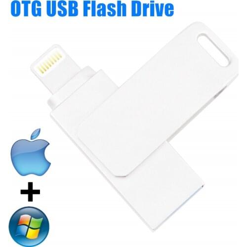 Metal USB Flash Drive 256GB 128GB OTG Pen Drive 16GB 32GB 64GB USB 3.0 Flash Disk for iphone/ipad/Lightning/ios/USB Memory Stick
