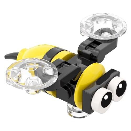 MOC DIY 7PCS Bee Honeybee Building Blocks Pick Honey Bricks Small Animal Assemble Education Toys For Children Girl Birthday Gift