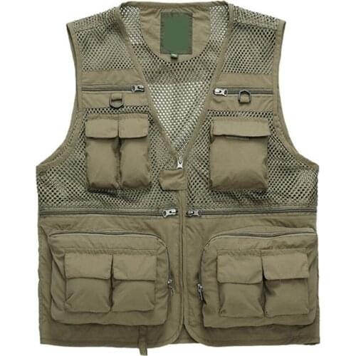 Mans Casual Outdoor Quick-drying Vest Tops Chaqueta Hombre Man Multi-pocket Breathable Mesh Comfortable Vest New