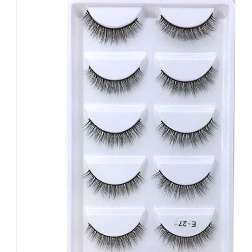 5 Pairs Natural 3D Mink Hair False Eye Lashes Soft Cross Long False Eyelashes Eye Makeup Beauty Extension