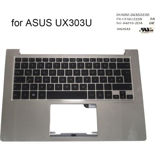 German laptop backlight keyboard for ASUS zenbook UX303 UA UX303UB UX303U GR Keyboards Palmrest Top Case R32GE0 13NB04R5AM0402