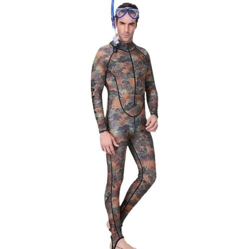 New Men Camouflage Camo Wetsuit for Scuba Free Spear Fishing Siamese Swimming diving suit Camo Skin One piece With Hood #A