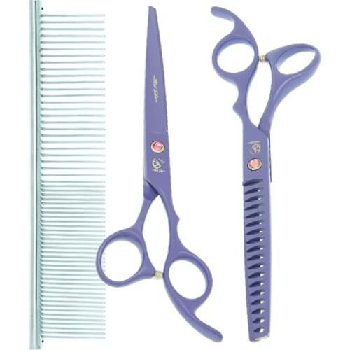 Meisha 7 inch Professional Pet Cutting Scissors 18 Teeth Fish Bone Dog Hair Thinning Shears Grooming Fur Clipper Forceps B0039A