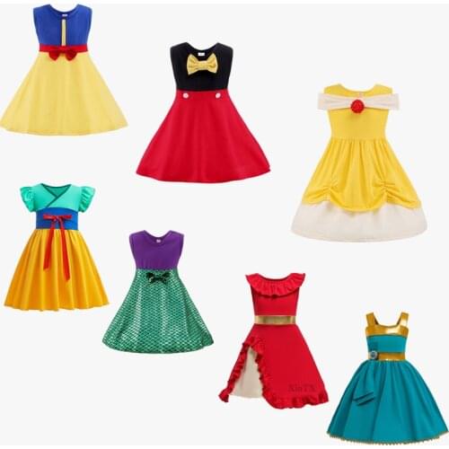 Baby Girls Clothing snow white princess Dress Delle Moana Dress Princess Merida birthday dresses for girls Clothing costume