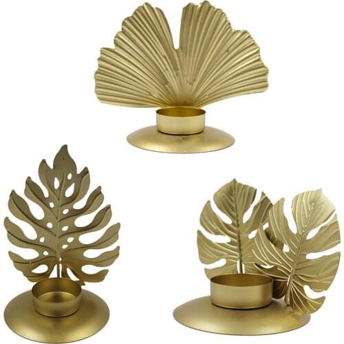 Nordic Style Leaf-Shape Candle Holder Romantic Candlelight Dinner Tealight Candle Holder Table Centerpiece Home appropriate