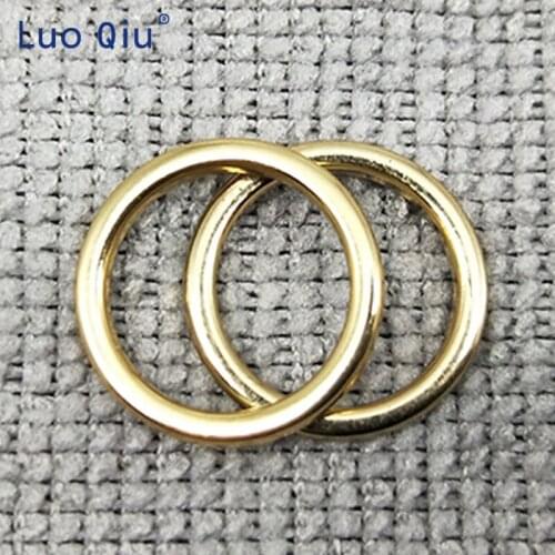 Belt buckle Gold Round Metal Sliders Adjuster Buckle For Shoe Bag Belt Decoration DIY Accessory Sewing 15 mm 10 pcs/lot