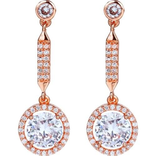 Bettyue Multicolor Fashionable Party Perfect Dress Up Classical Design Round With Zirconia For Women Charming Drop Earring