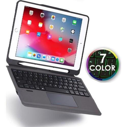 Smart Case For iPad 5 6 Air Air2 Bluetooth Keyboard Case for iPad 9.7 2017 2018 Pro 9.7 Touchpad Keyboard Silicene Cover Stand