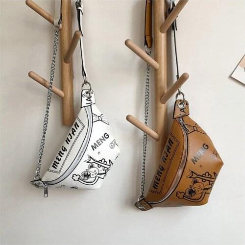 All-match Fashion Female PU Crossbody Bags Shoulder Bag PU Leather High-end Messenger Bags Cartoon Designer Chest Bag Handbag