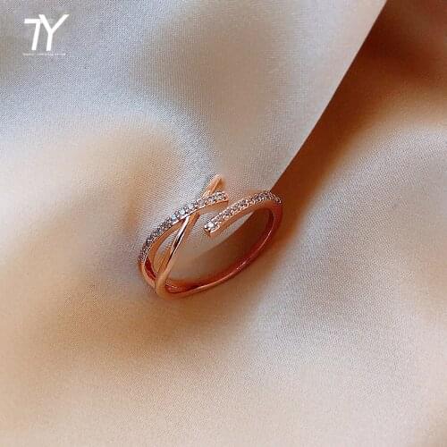 2020 new simple cross opening ring light luxury personality Korean women jewelry fashion exaggerated forefinger joint ring