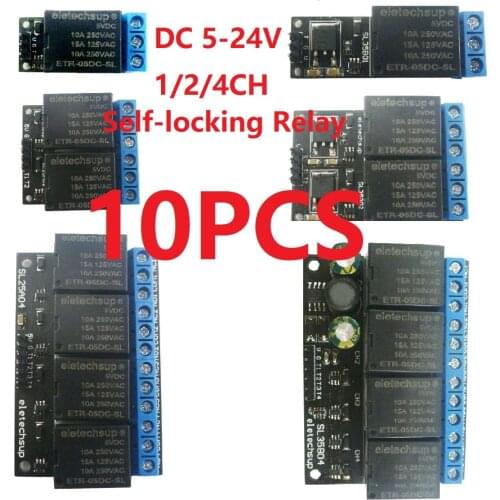 10PCS 5V 12V 24V 1 2 4CH Flip-Flop Latch Relay Module Bistable Self-locking Trigger Switch Board SL25A01 SL35B01 SL35B02 SL35B04