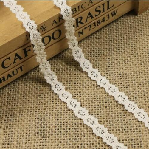 10Yards 0.9cm Wholesale DIY Embroidered Sewing Braid Lace Cotton Thread Crochet Lace Scallop Accessory Z339