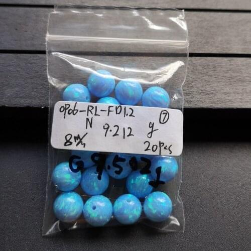 20pcs /lot op06 Light Blue Round Ball Opal 8mm Synthetic Round Opal Beads ,Loose Opal Beads For Opal Necklace