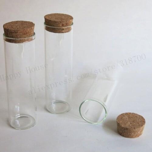 360 x 40ml Clear Glass Straight Tube with Wood Cork 40cc Empty Cosmestic Container Glass Jar Cork Stopper Bottle Gifts Storage