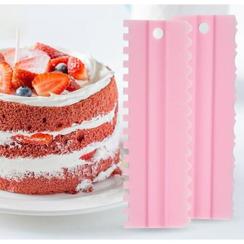 4Pcs/Set Comb Cake Cream Scraper Spatula Butter Knife Smoother Plastic Pastry Baking Tools Homemade Kitchen Accessories