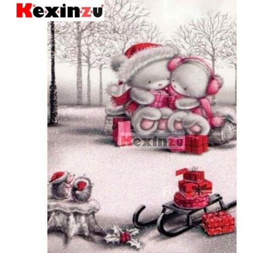 5D DIY Full Square/Round Drill Diamond Painting Kit "Couple bear" Embroidery Mosaic Cross Stitch Stickers Decor Gift X45155