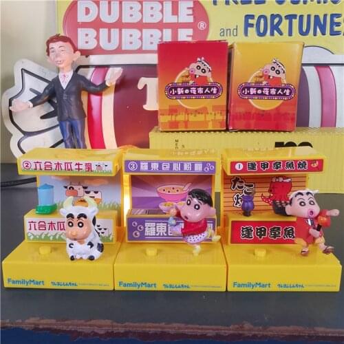 Anime Crayon Shin-chan Night Market Life Scene Doll Action Figure Model Kids Toys Boy Girl Gift