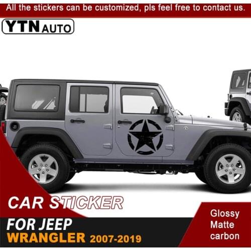 Car Decals For Jeep Wrangler 2007-2019 Hood Side Door Destroy Military Stars Graphic Vinyl Cool Decoration Car Stickers Customs