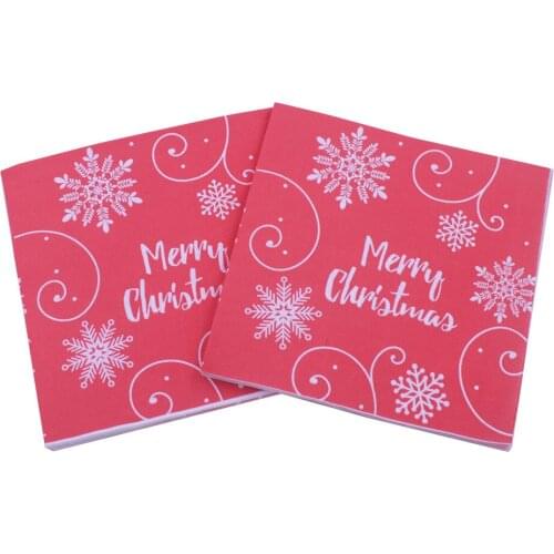 33*33cm 20pcs/lot Christmas Snowflake Color Printed Paper Napkin Christmas Party Paper Decoration Restaurant Decorations